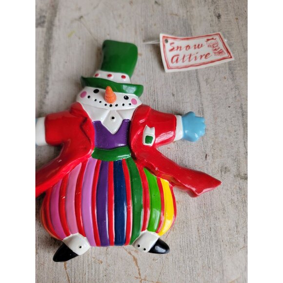 Dept 56 Snowman colorful ornament Xmas ceramic unique - Picture 2 of 7